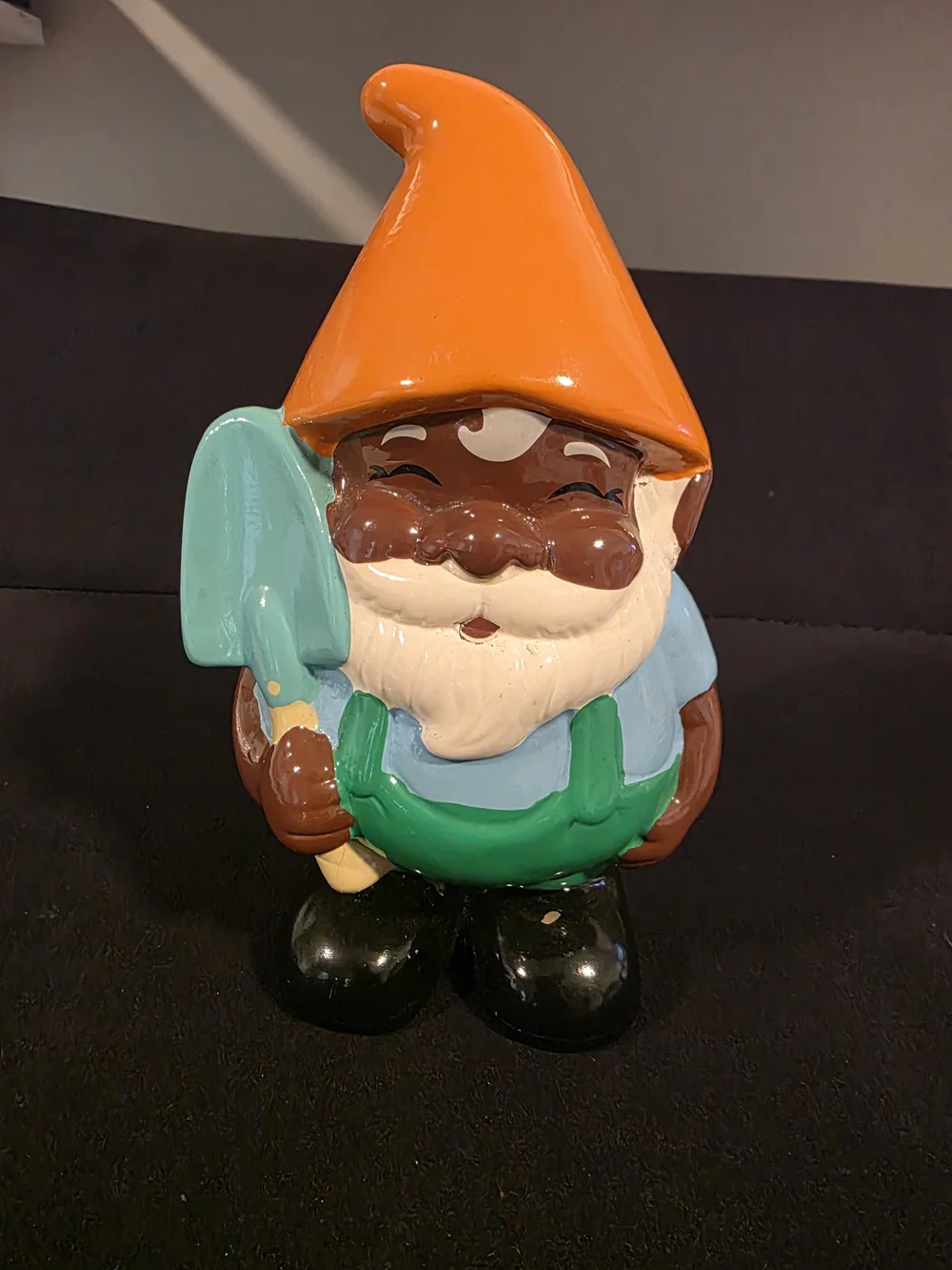 Garden Gnome Figurine with Orange Hat and Green Overalls - Home Accents